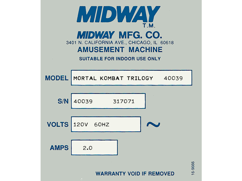 Identifying 90's Midway cabinets.