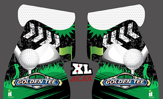 Arte lateral del pedestal Golden Tee Home Edition