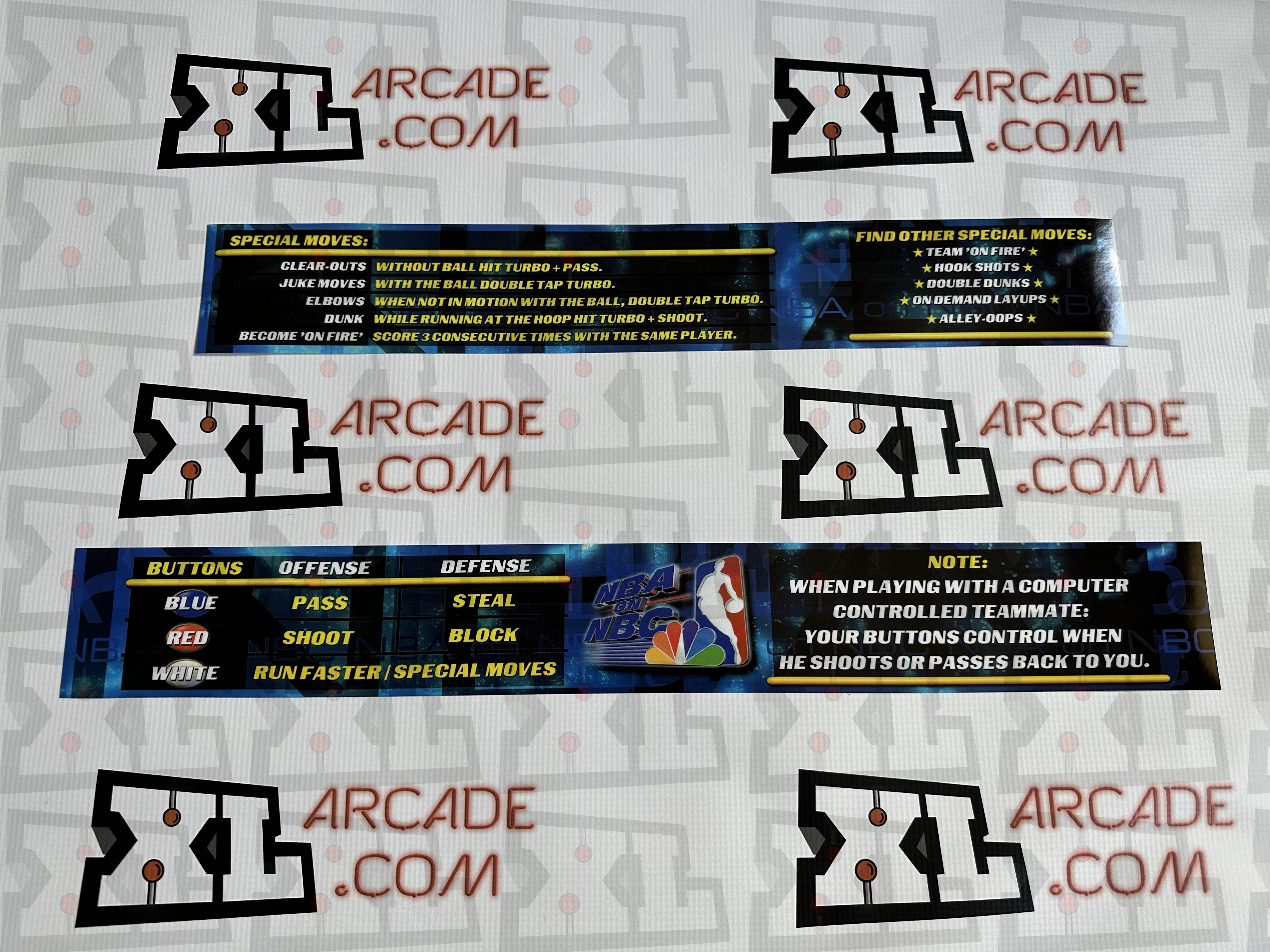 NBA Showtime NBA en tarjetas de instrucciones NBC