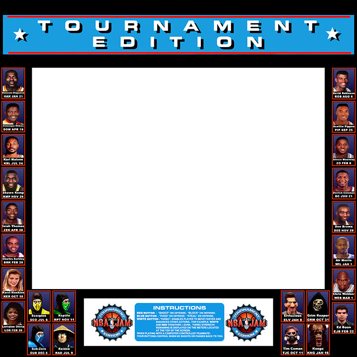 Lunette de liste de mouvements NBA Jam Tournament Edition