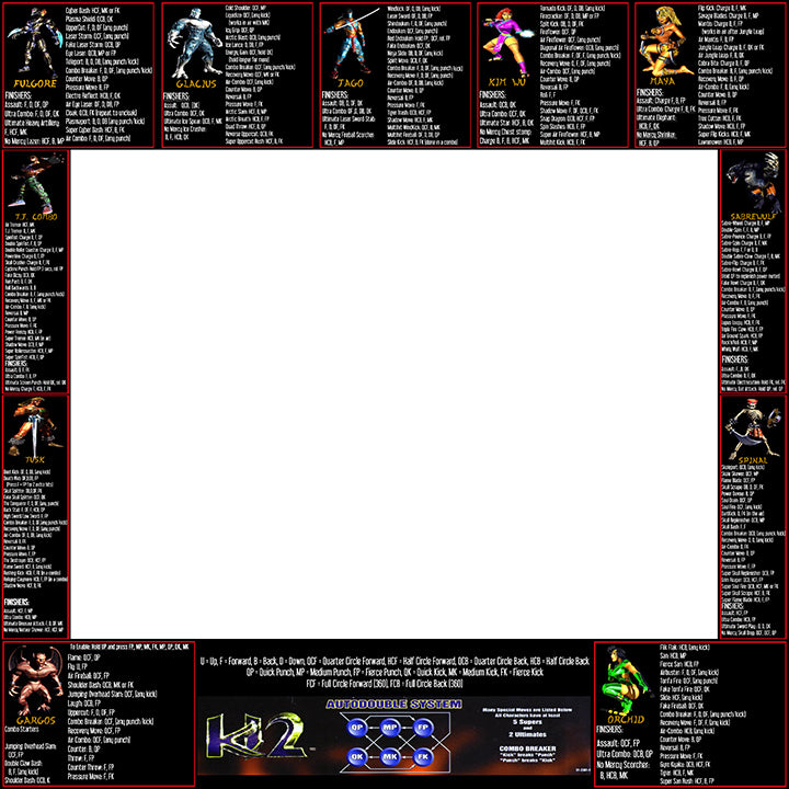 Killer Instinct 2 Move List Bezel