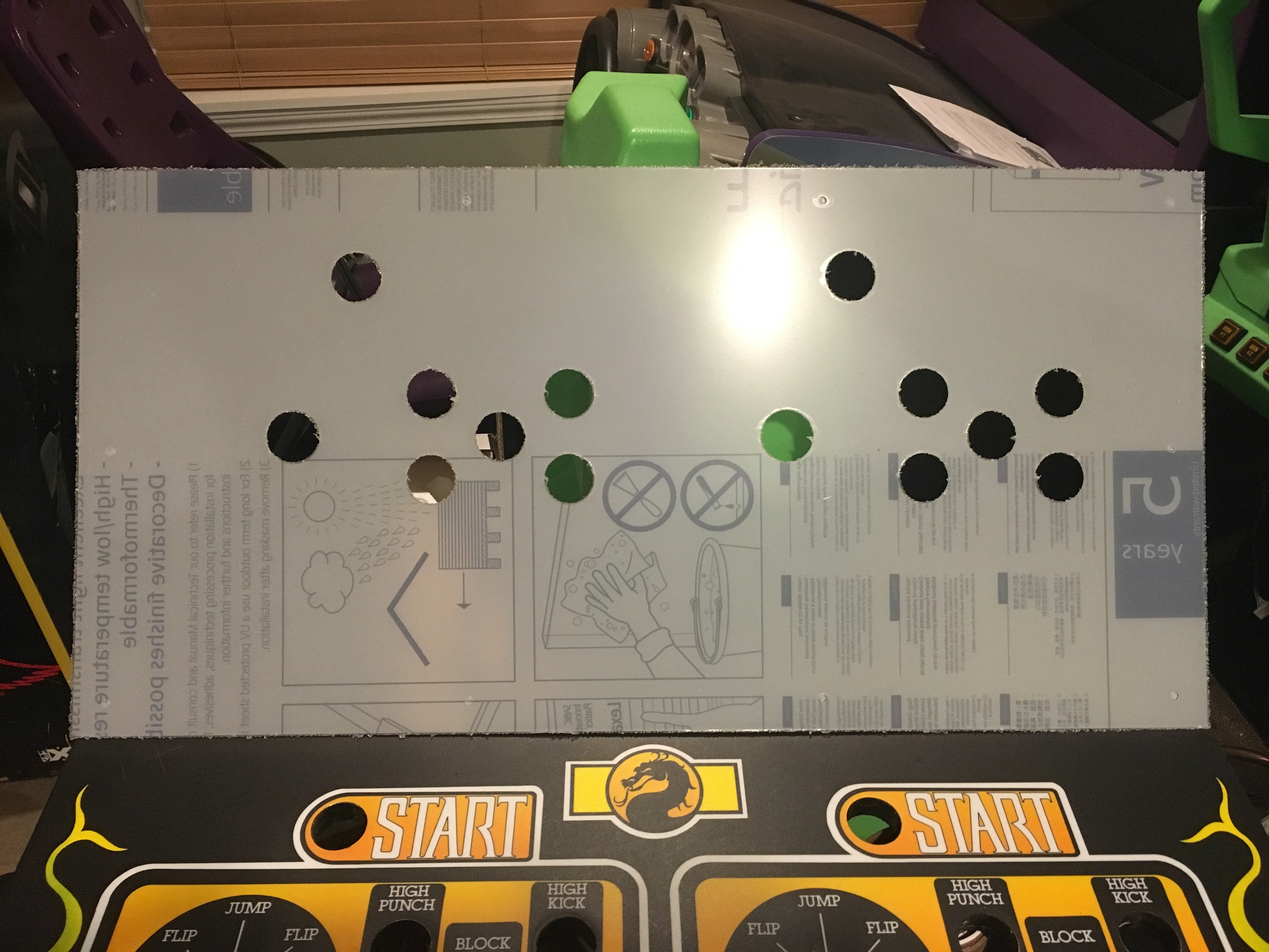 Mortal Kombat Lexan/Polycarbonate Control Panel Protector