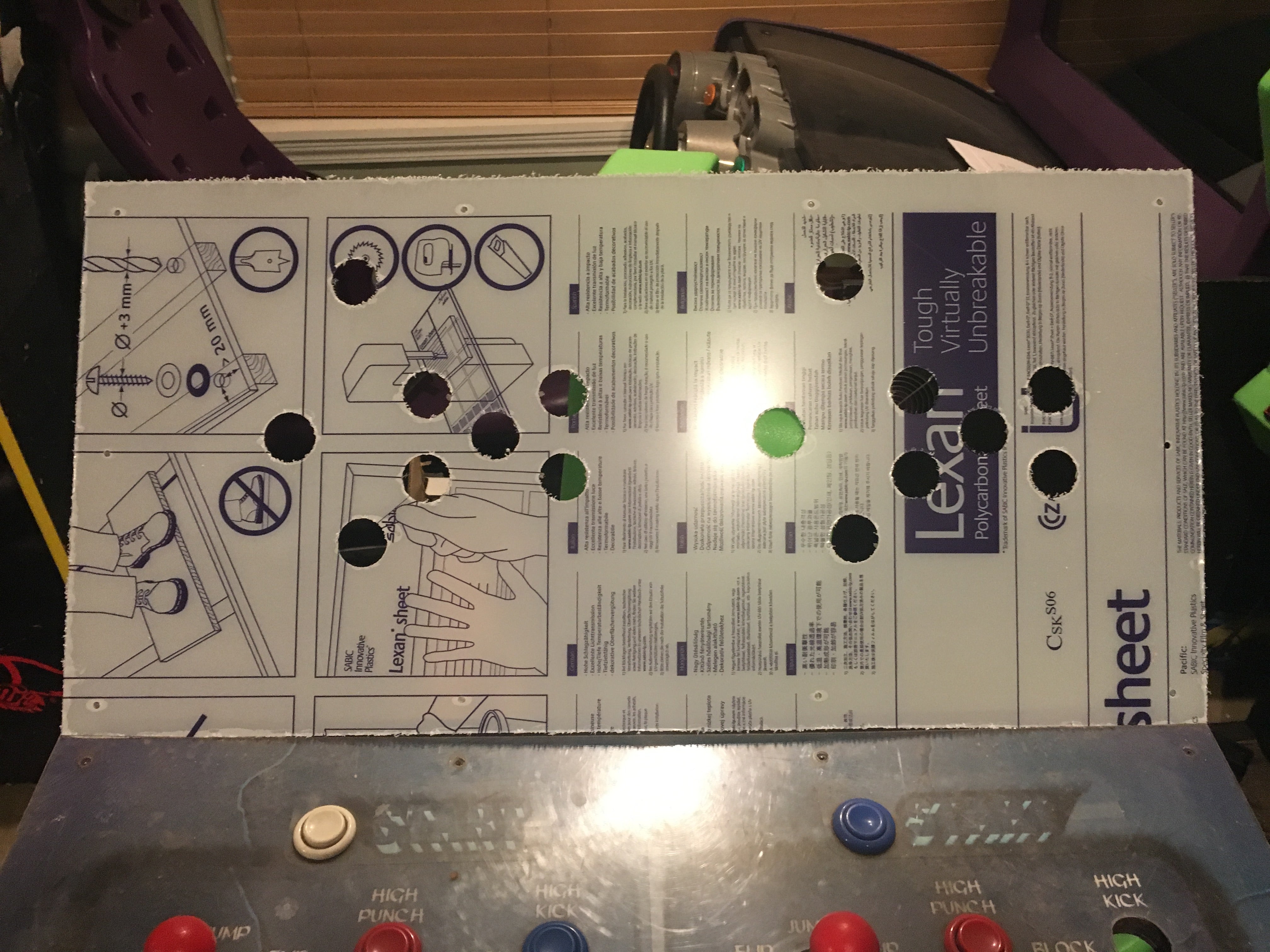 Mortal Kombat 3 Lexan/Polycarbonate Control Panel Protector