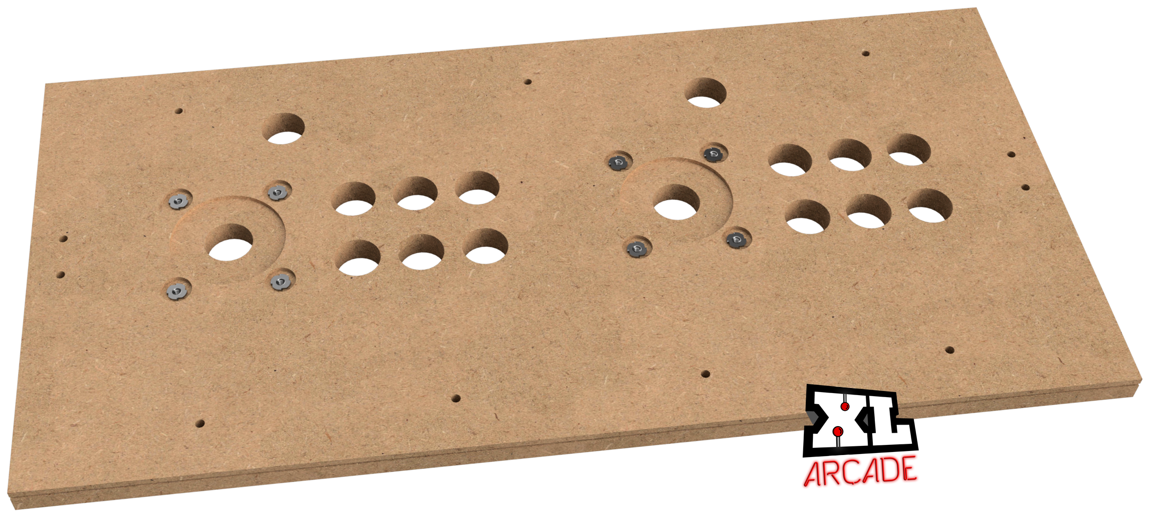 Panel de control de madera de 6 botones estilo Mortal Kombat