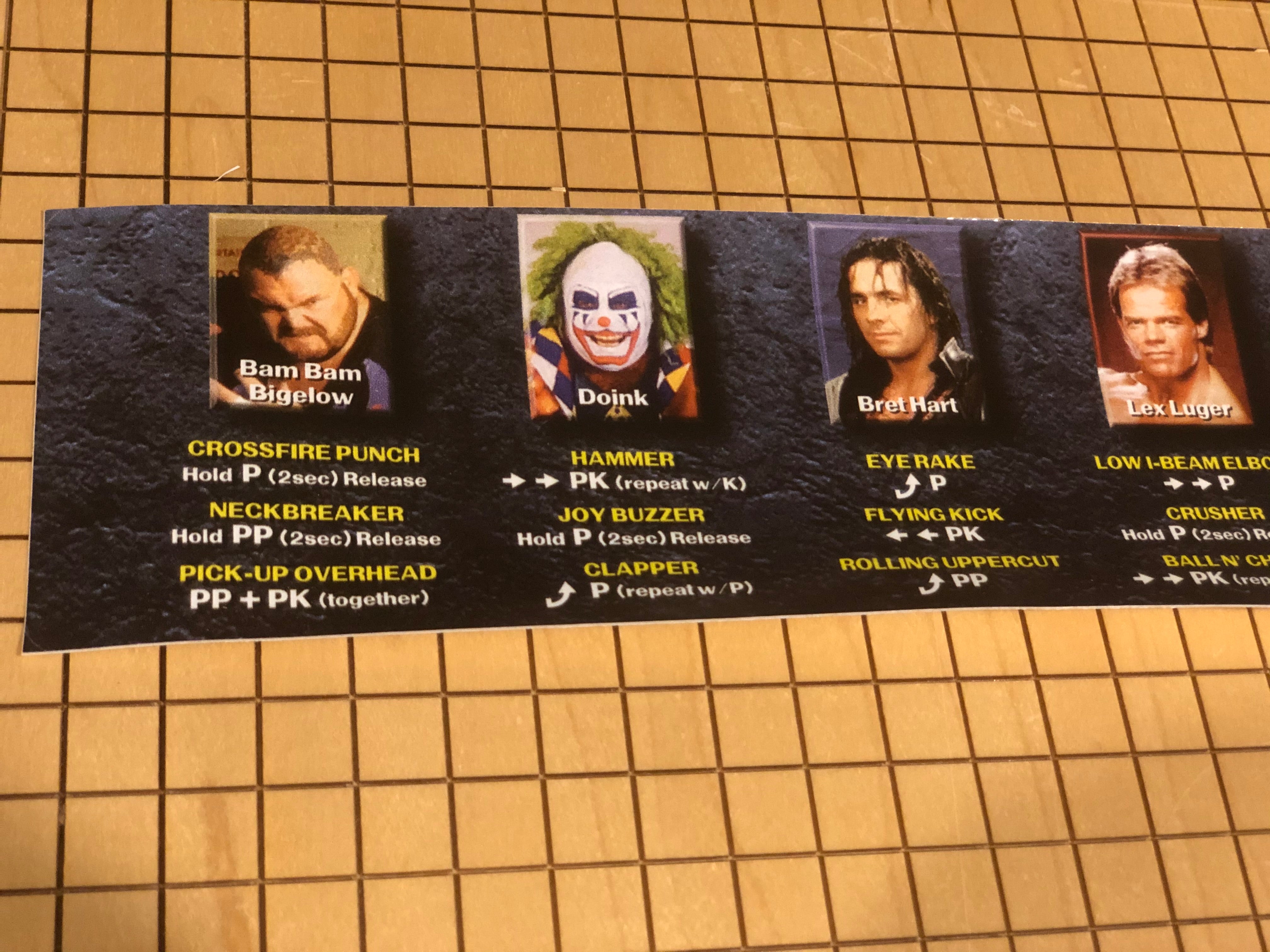 Tarjetas de instrucciones de Wrestlemania