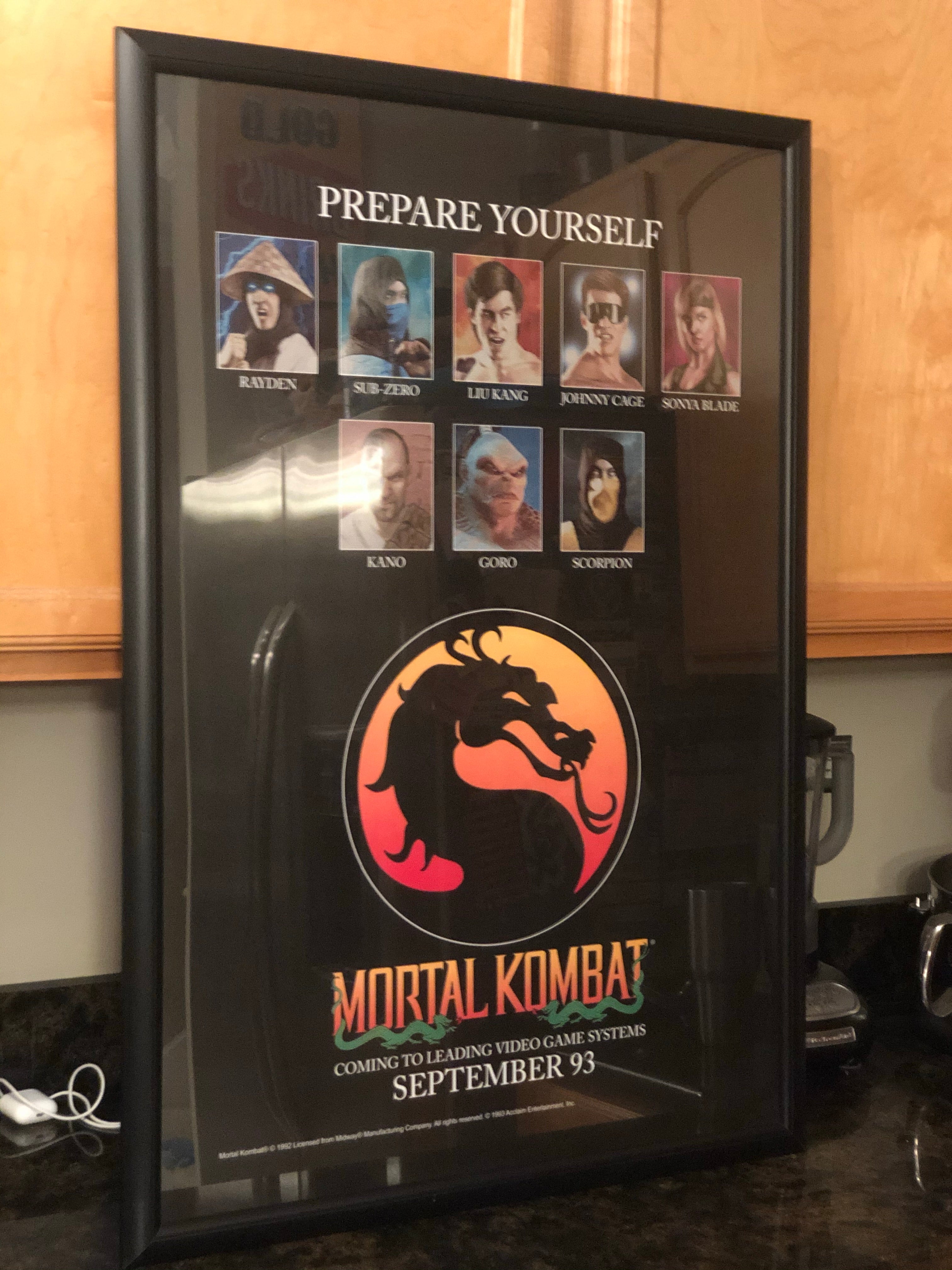 Vintage Mortal Kombat Video Game Vinyl Stickers Kano Sub Zero