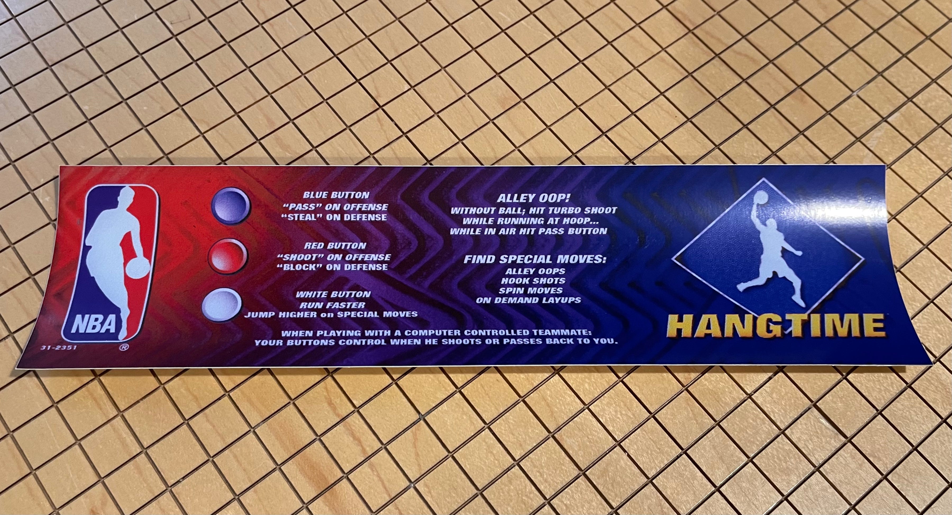 Tarjeta de instrucciones NBA Hangtime