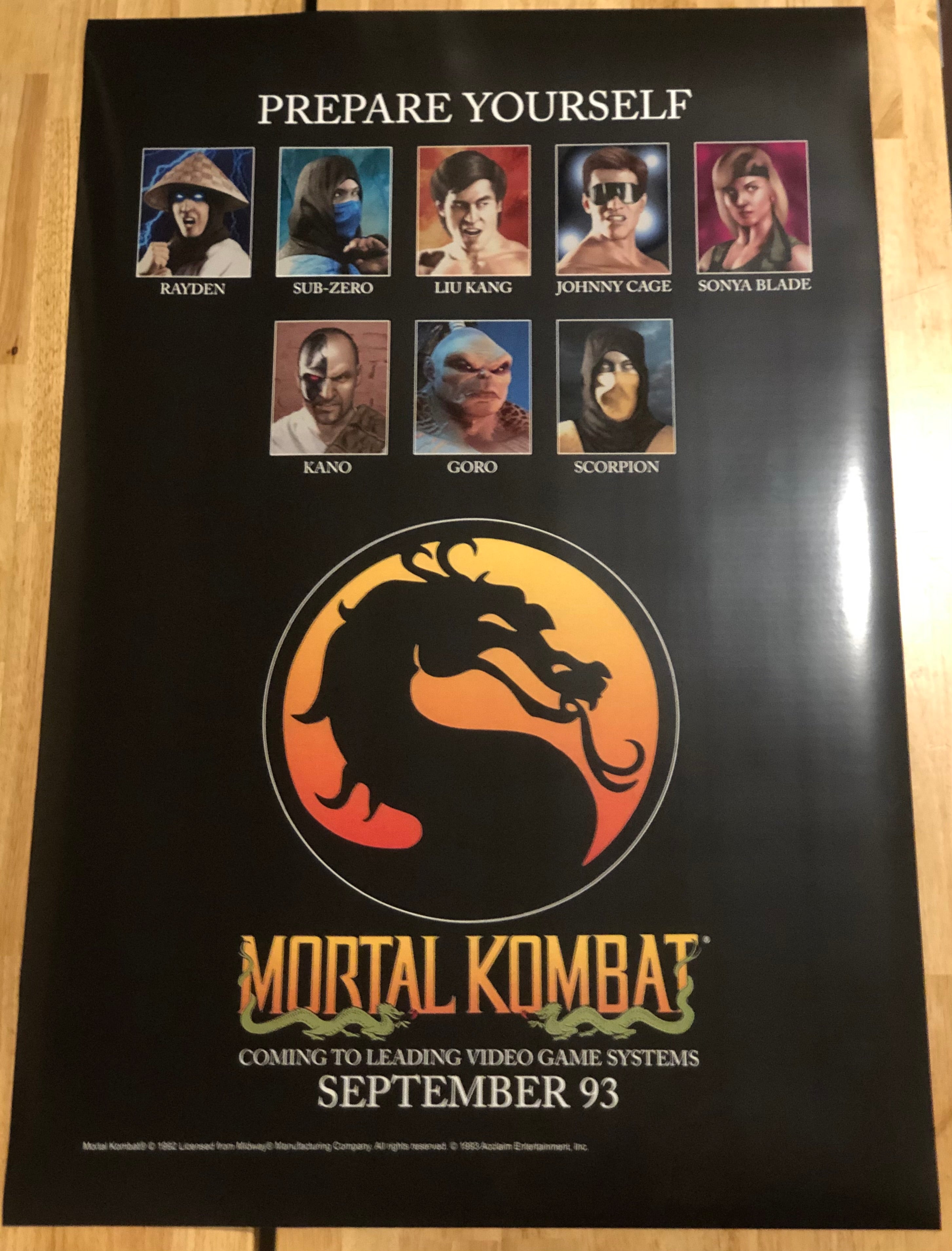 Affiche publicitaire du magazine de jeux vidéo Mortal Kombat