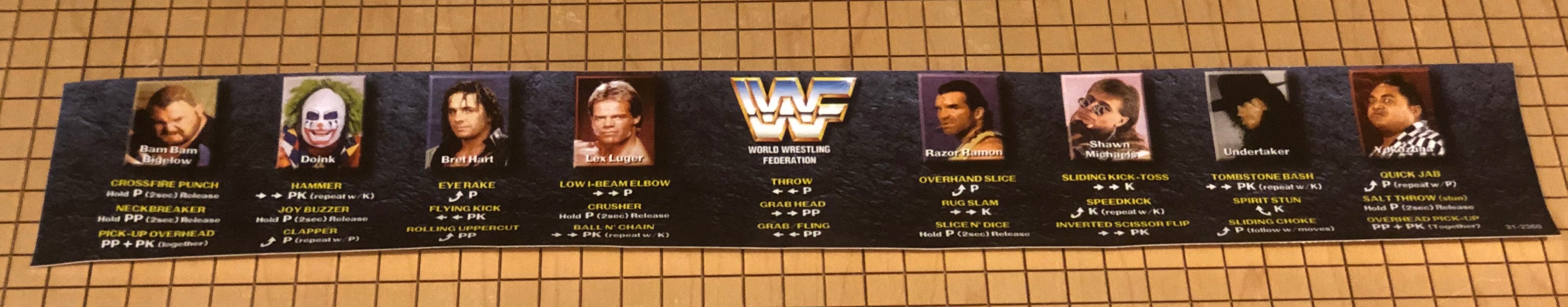 Cartes d'instructions de Wrestlemania