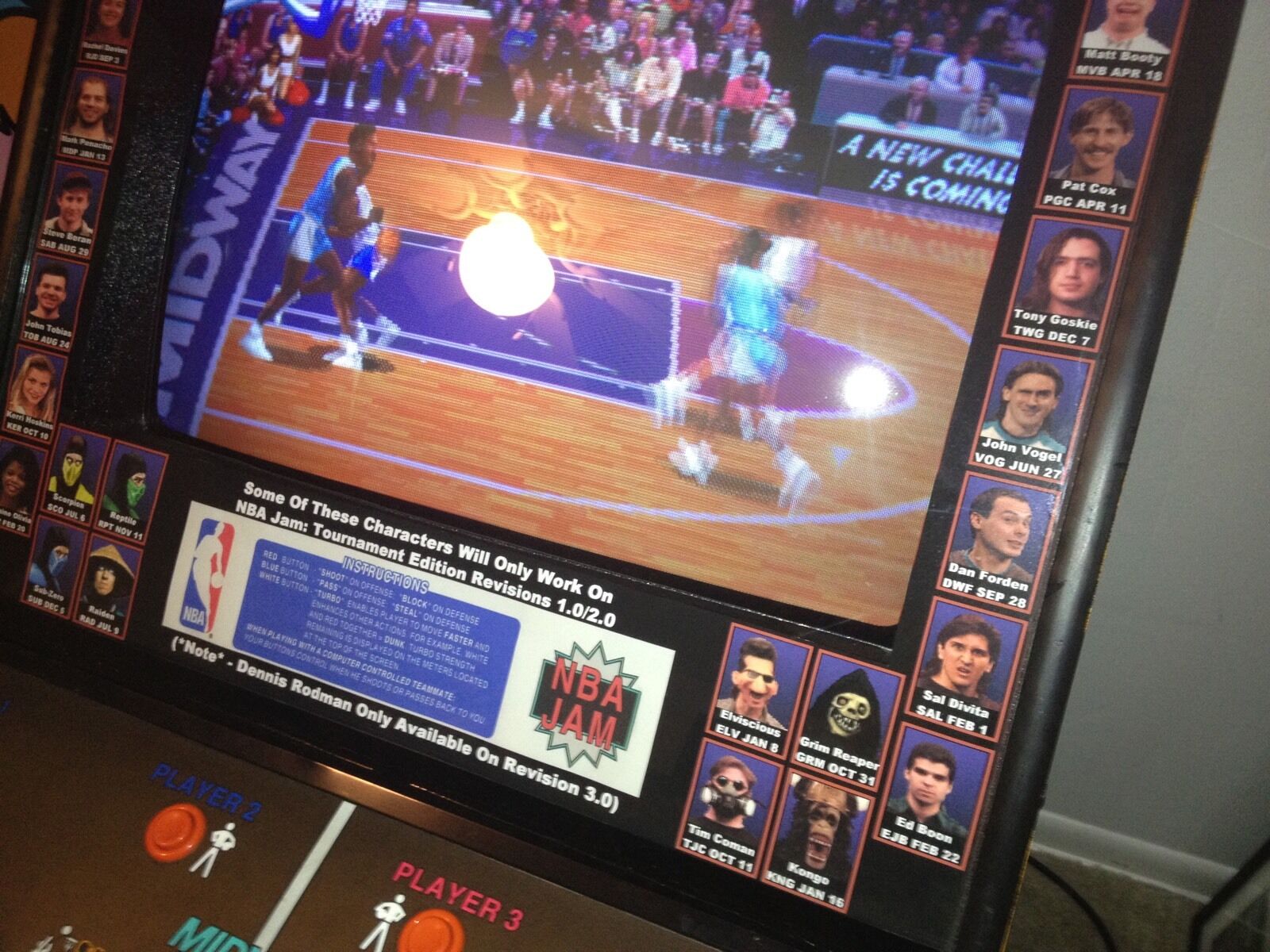 Lunette de liste de mouvements NBA Jam