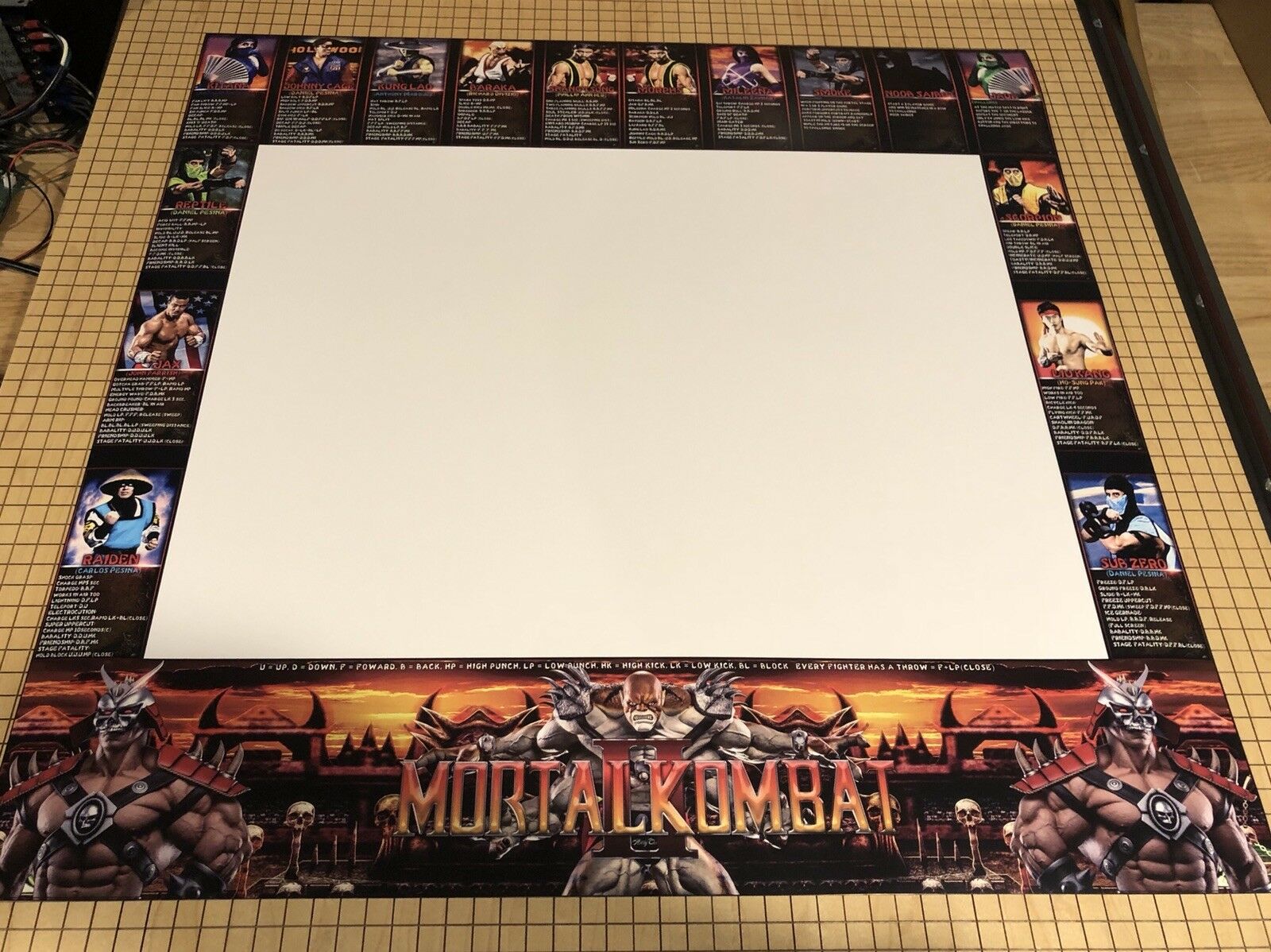 Lunette alternative à la liste de mouvements de Mortal Kombat 2