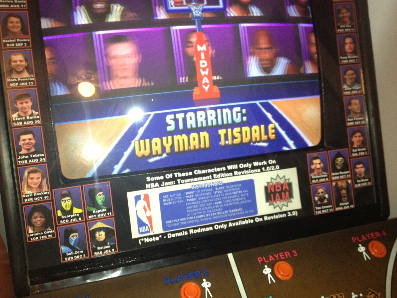 Lunette de liste de mouvements NBA Jam