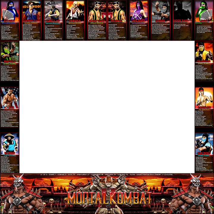 Mortal Kombat 2 Move List Bezel Alternate