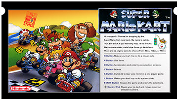 Nintendo Super System Super Mario Kart Marquee