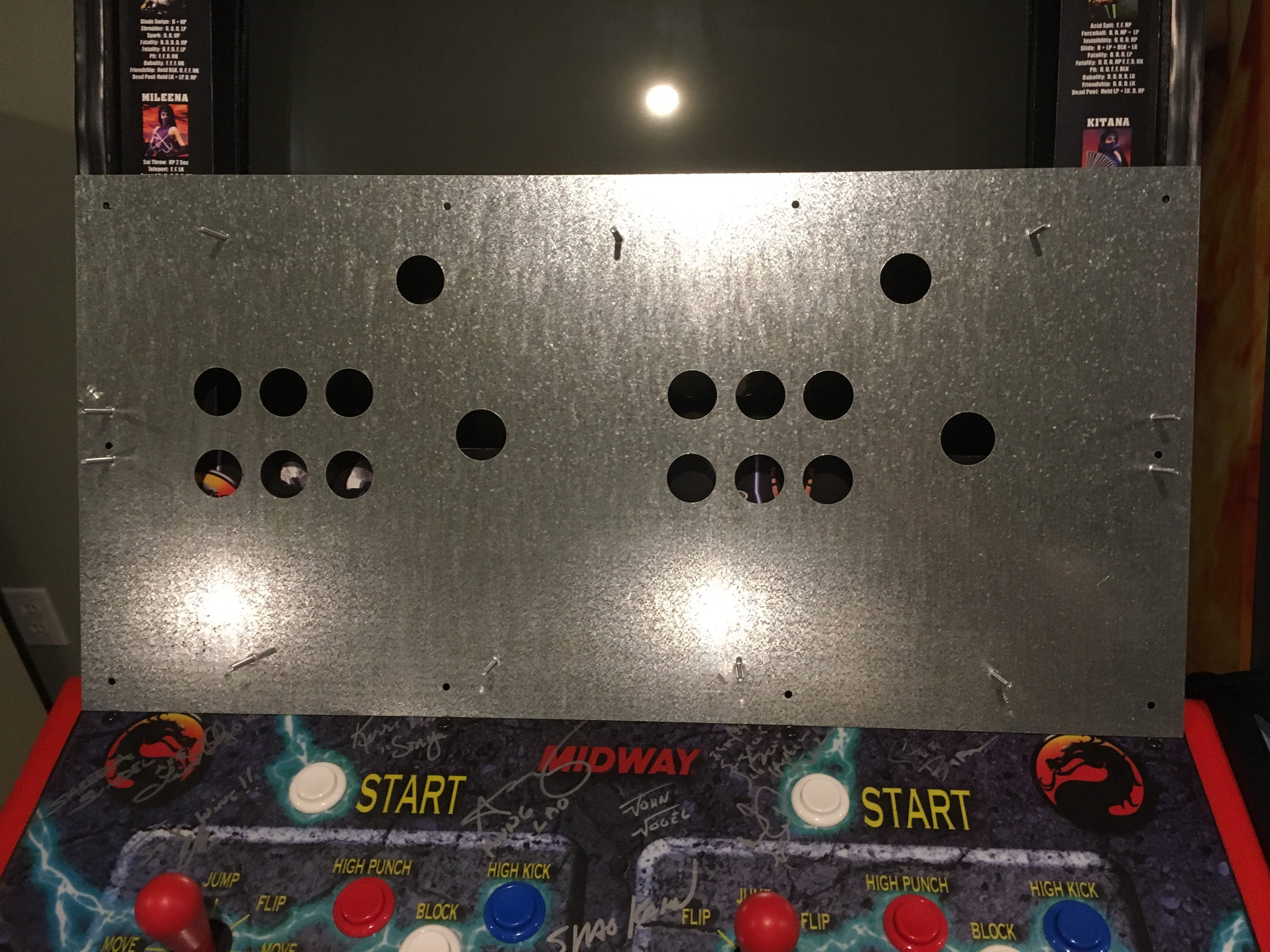 Panneau de commande en métal à 6 boutons style Mortal Kombat
