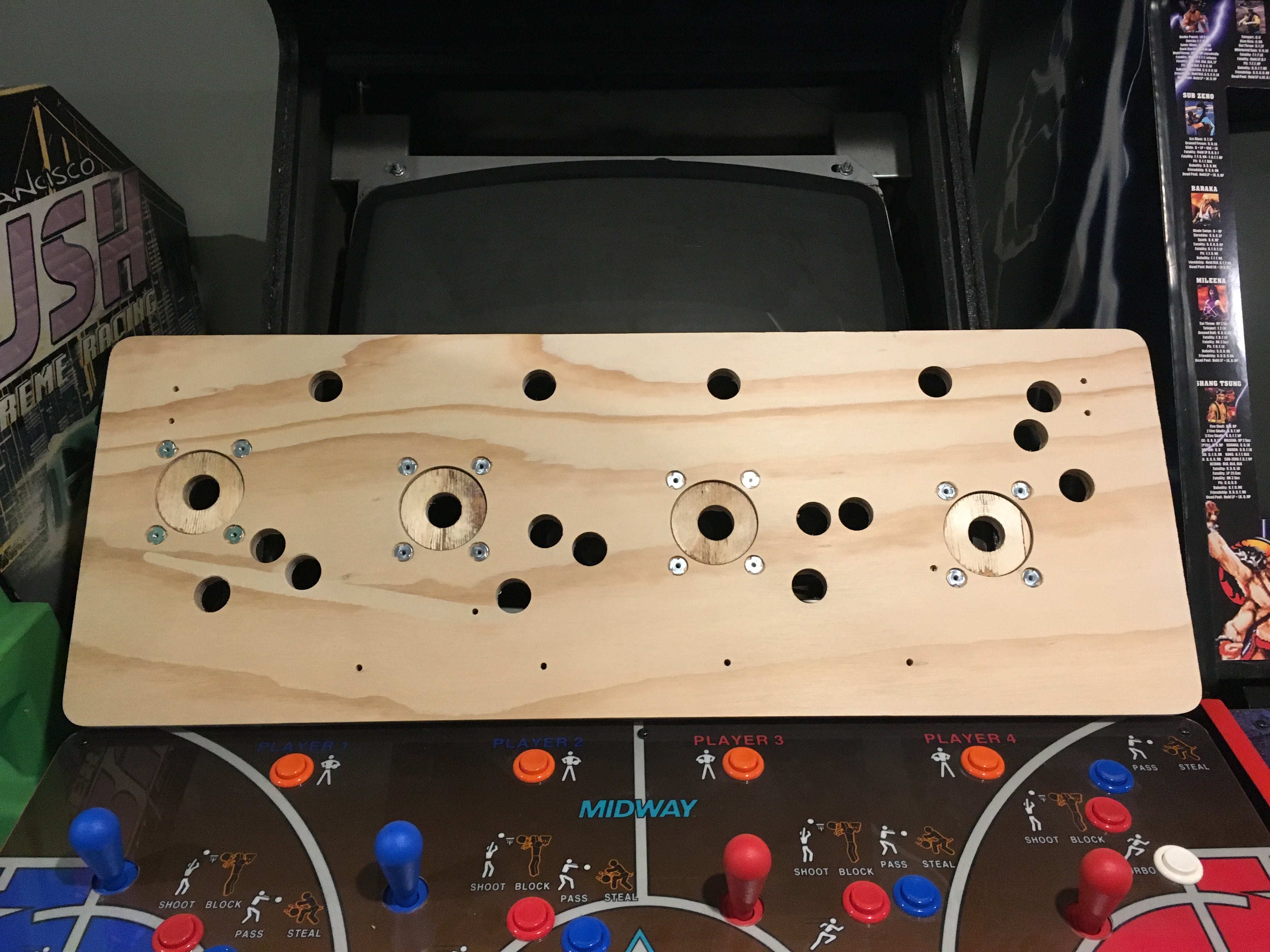 NBA Jam Wood Control Panel