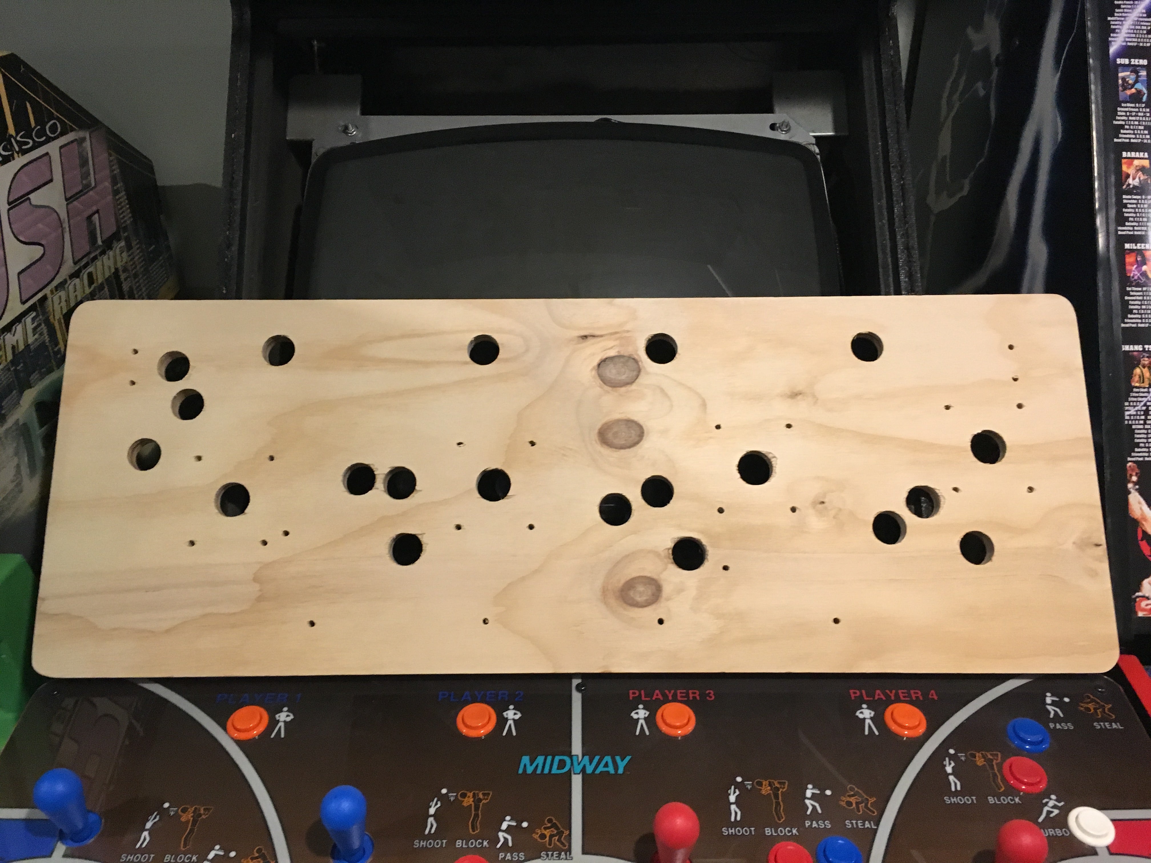 NBA Jam Tournament Edition Wood Control Panel