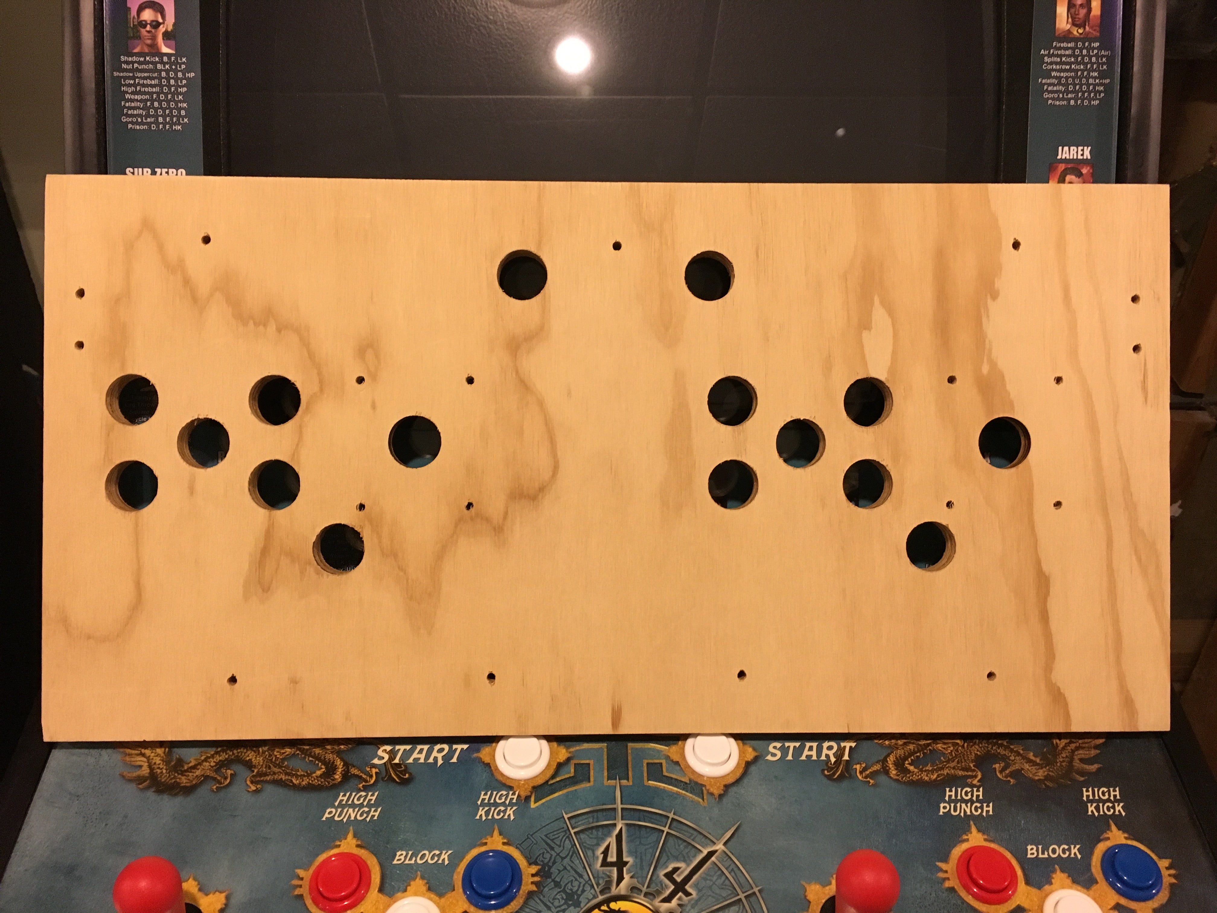 Mortal Kombat 4 Wood Control Panel