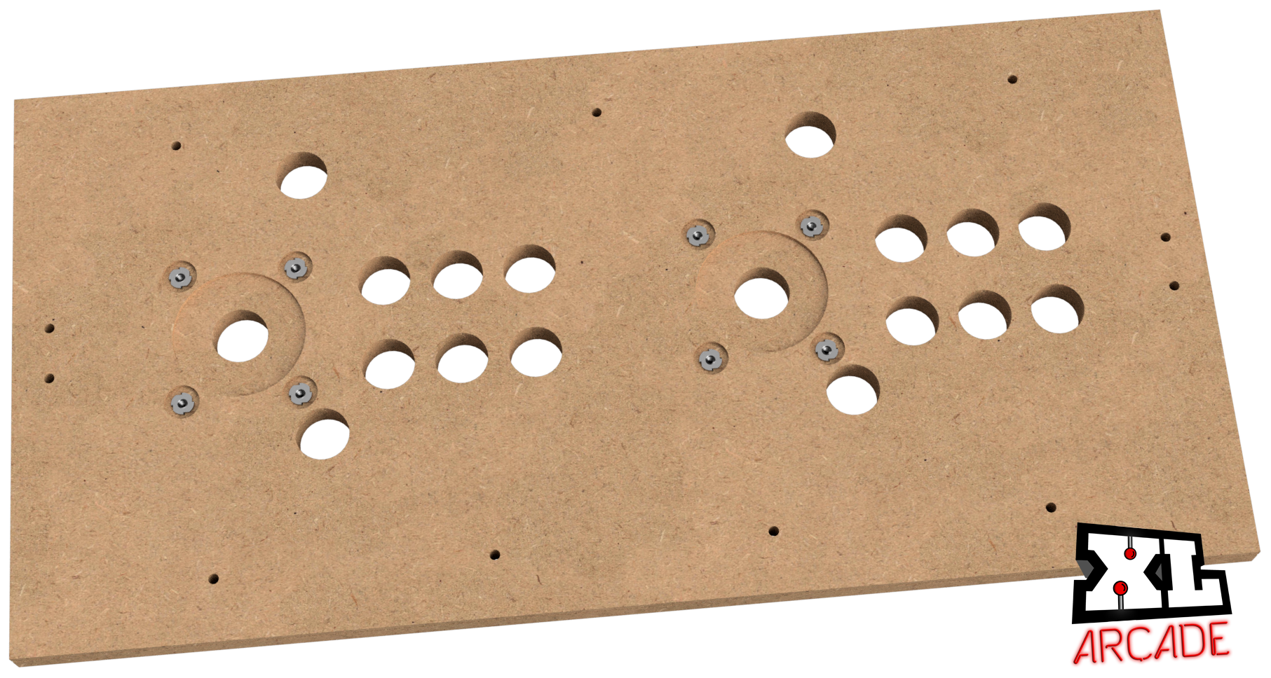 Panel de control de madera de 7 botones estilo Mortal Kombat