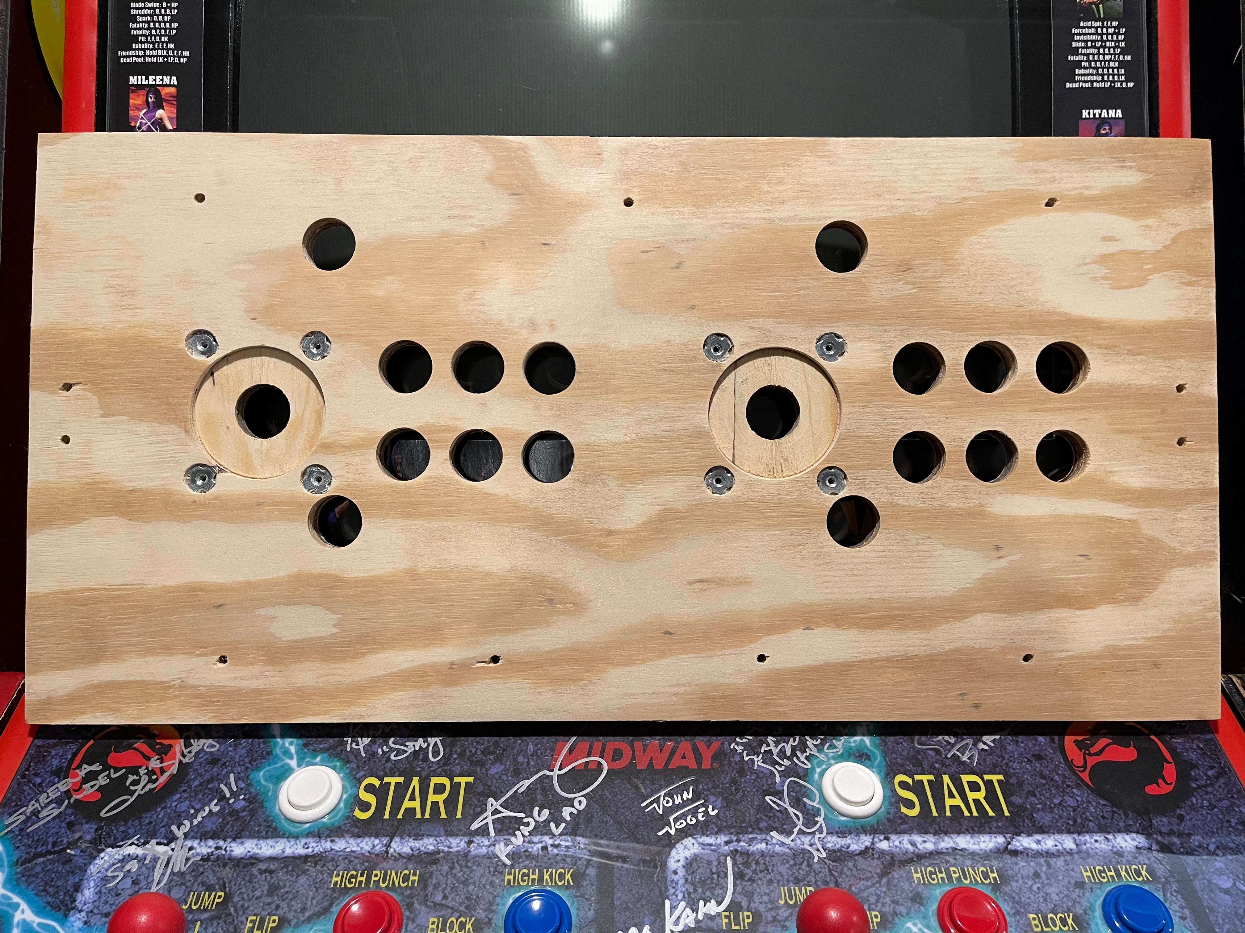 Mortal Kombat Style 7 Button Wood Control Panel