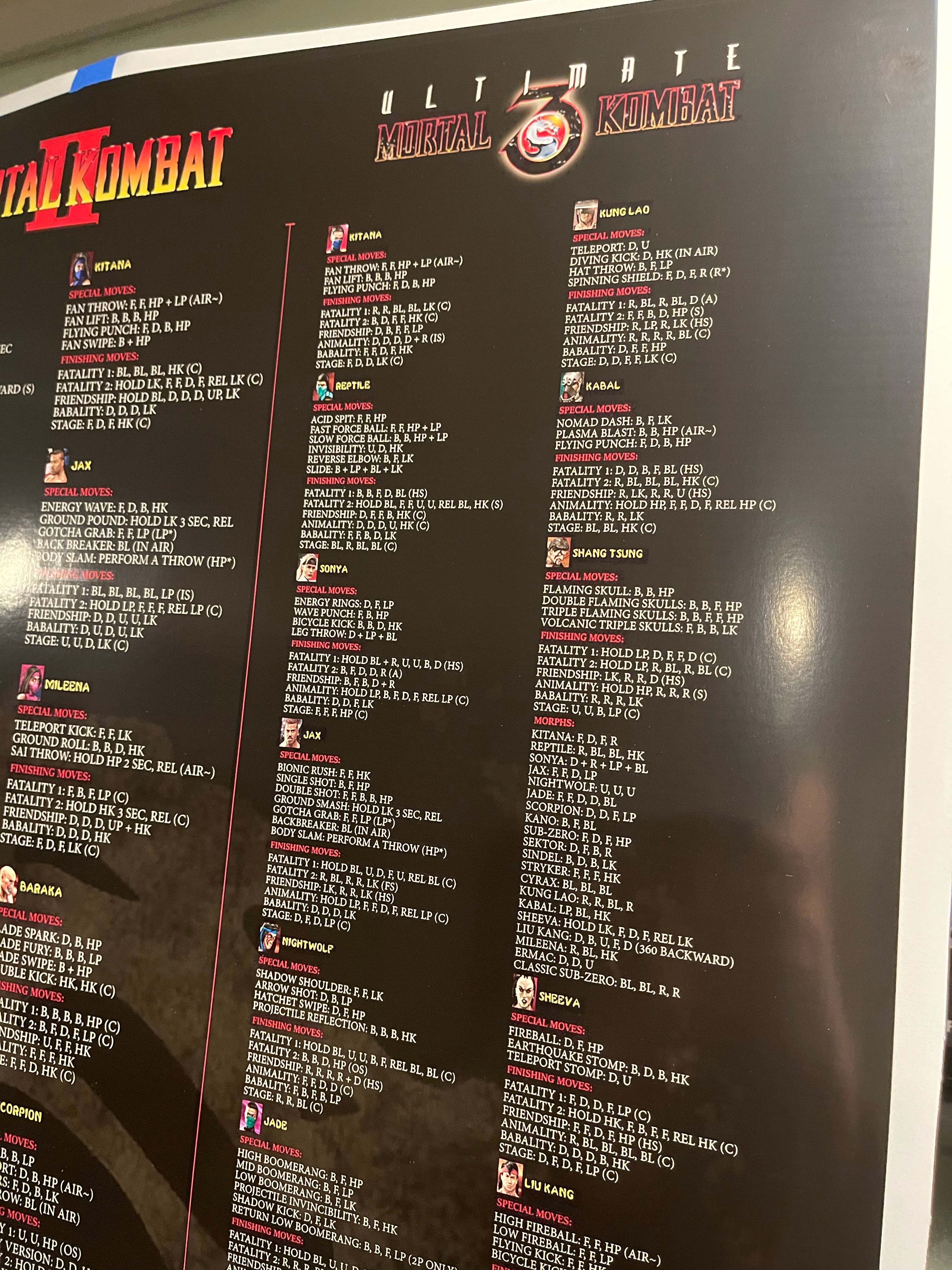 Liste des mouvements de Mortal Kombat 1-3 Poster
