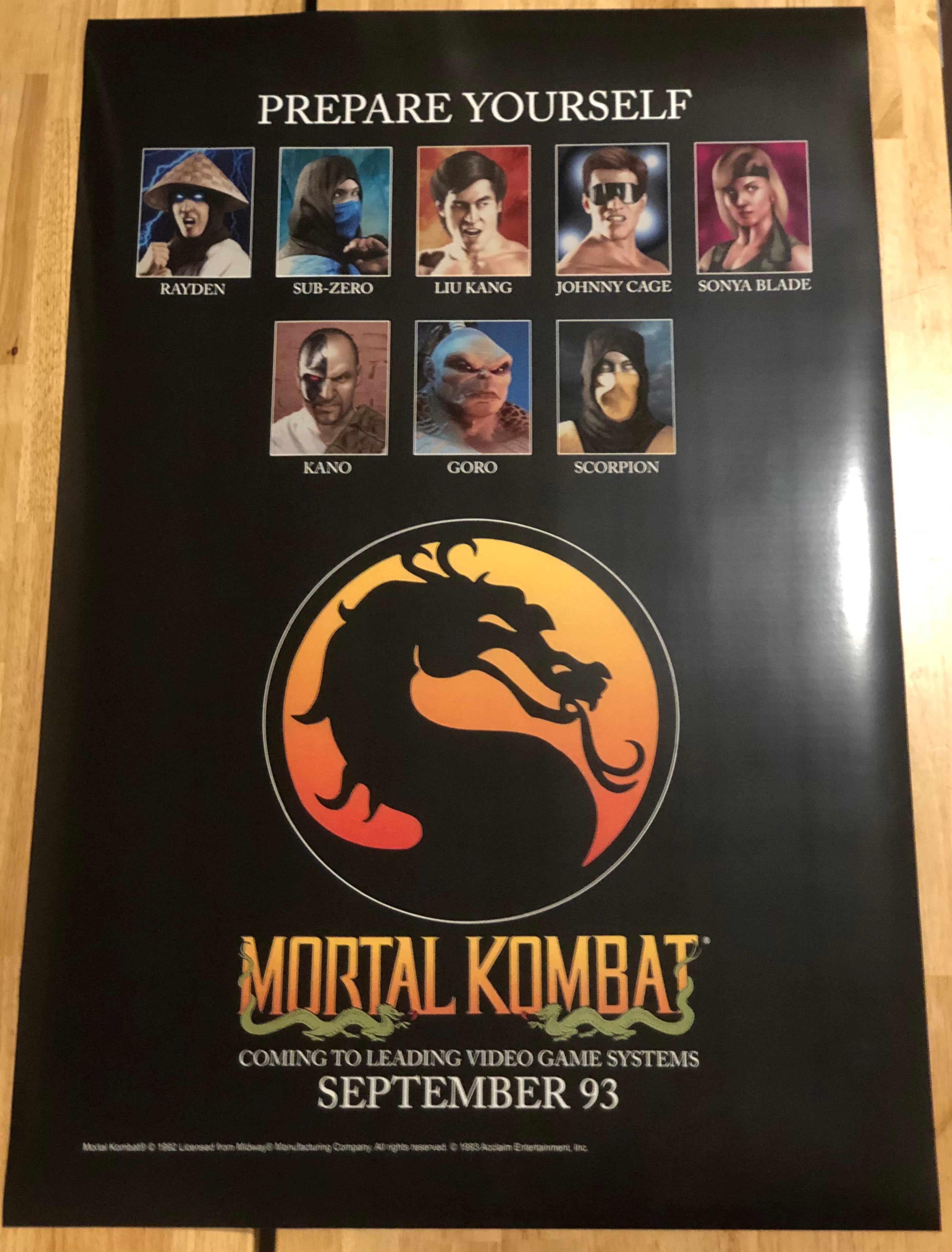 Mortal Kombat Video Game Magazine Ad Poster